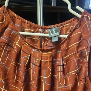Worthington Rust Geometric Blouse